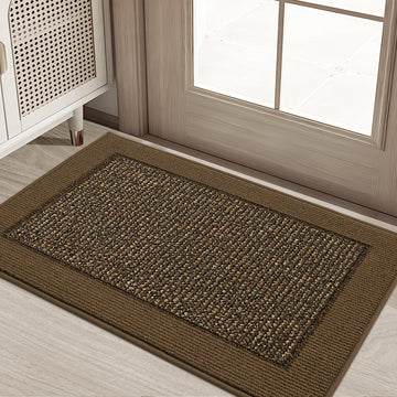 Indoor Door Mat 20" x 32", Dirt Trapper Door Mats, Brown