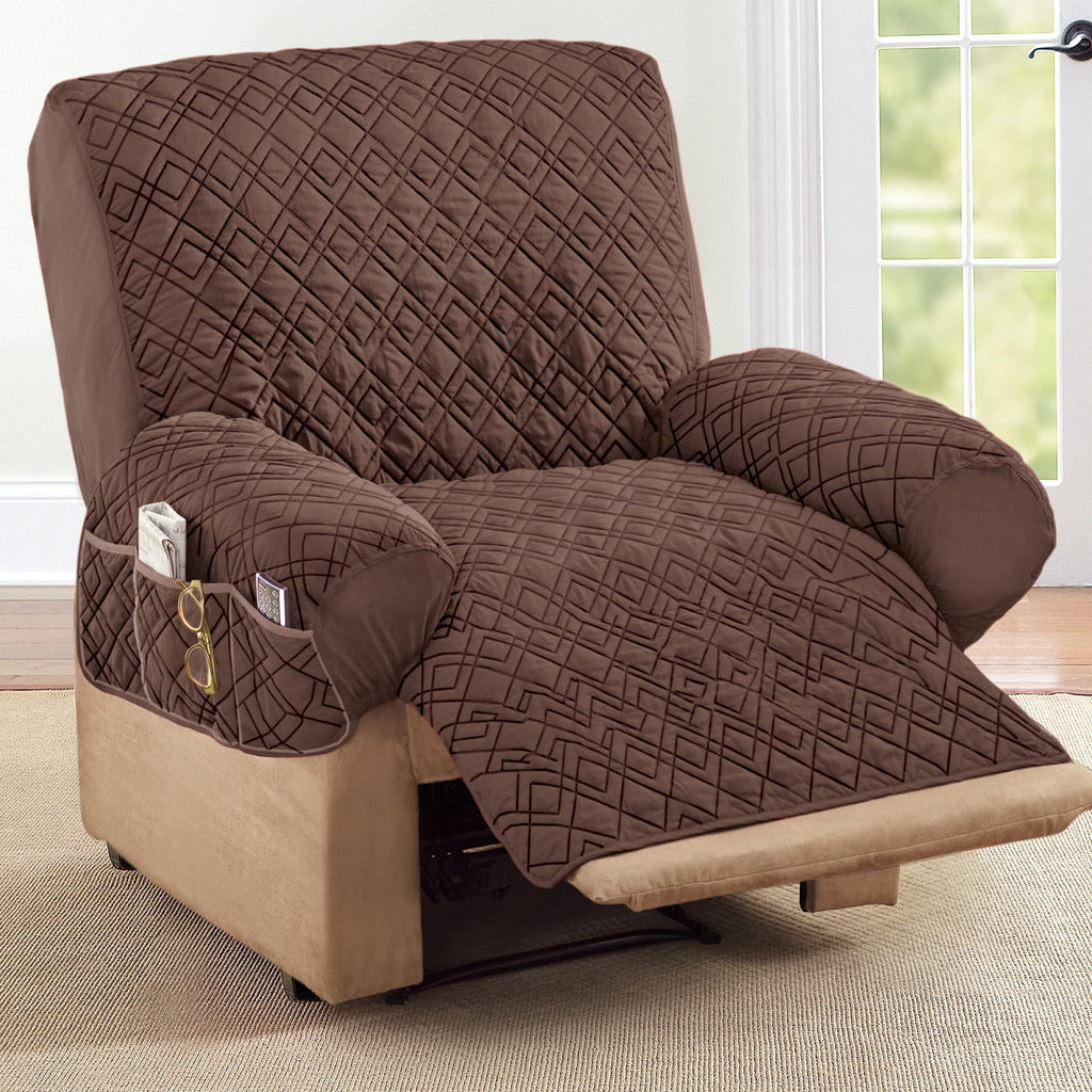 Diamond-Shape Quilted Stretch Recliner Cover