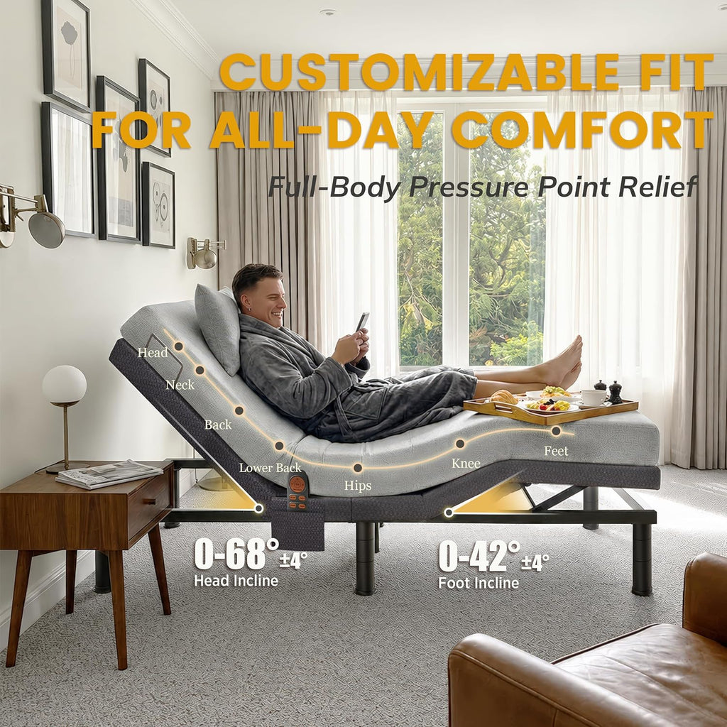 Adjustable Bed Frame, King Adjustable Bed Base