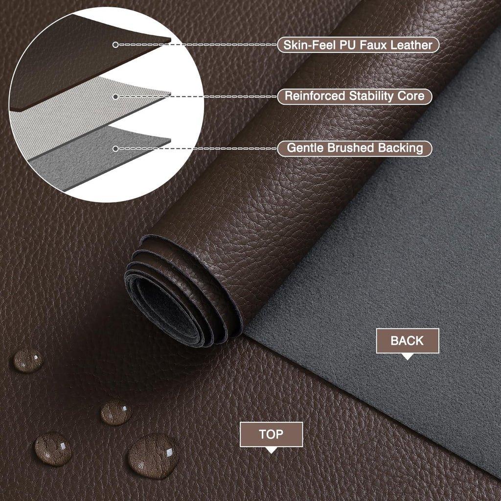 Faux Leather Fabric by The Yard, Dark Brown-1 Yard