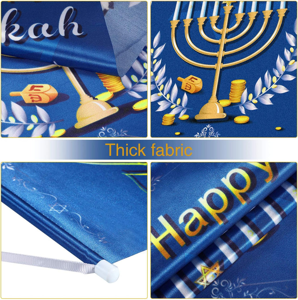 Happy Hanukkah Banner Door Sign Flag Jewish Holiday Decor
