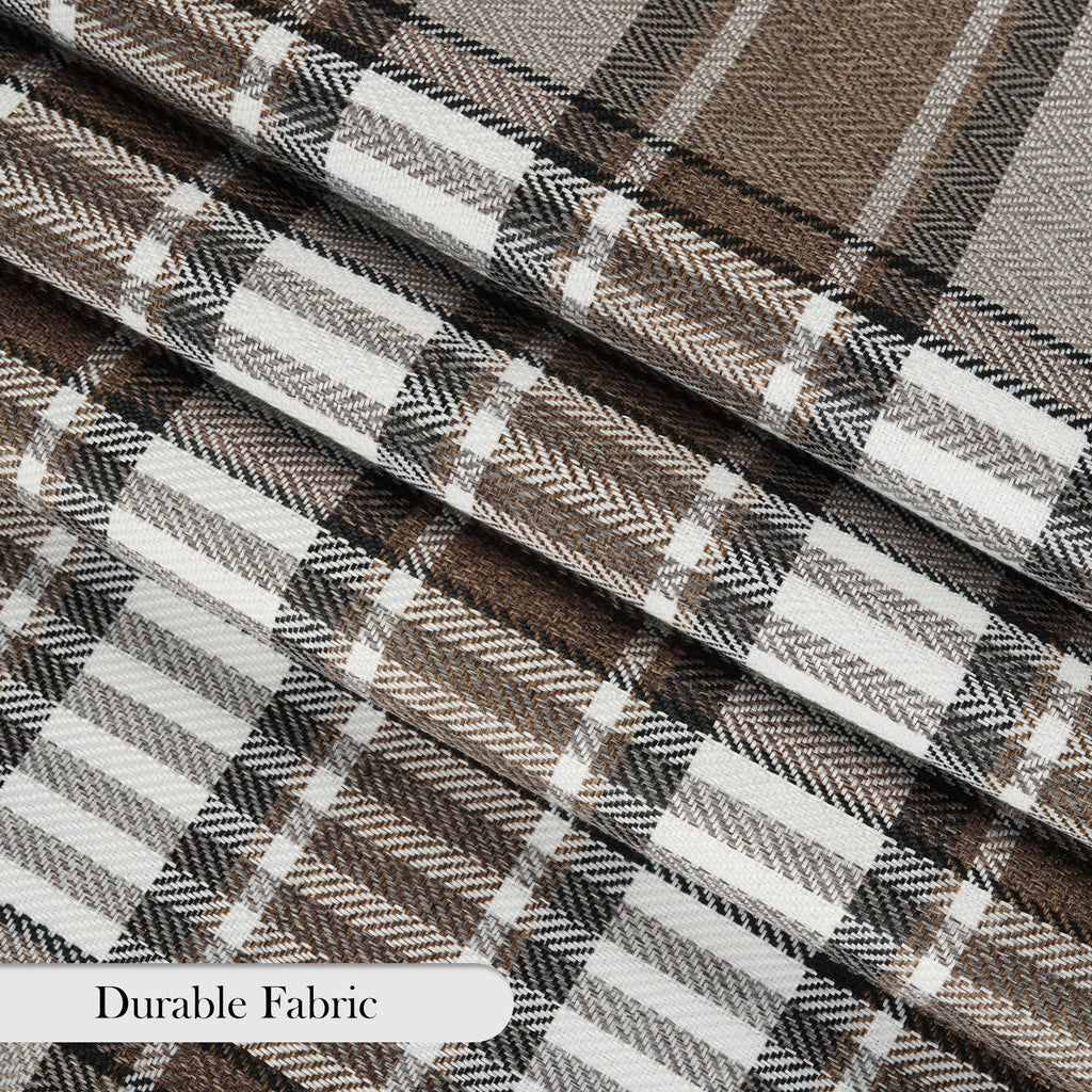 Brown Plaid Euro Pillow Sham Covers 24x24, Large Fall Winter Couch Pillows