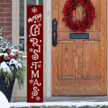 Merry Christmas Sign Xmas Front Door Hanging Decor Wooden Vertical Indoor Outdoor Porch Standing Signs For Garden