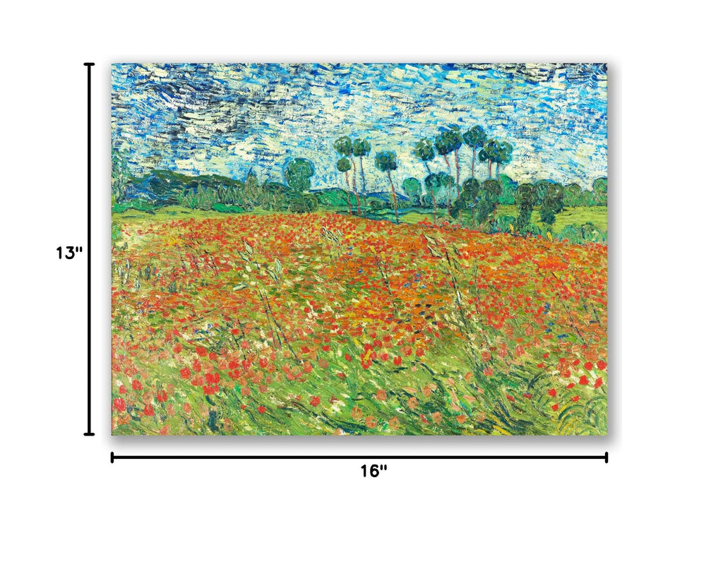Vincent Van Gogh Canvas Wall Art. Poppy Field Poster - Field Picture Wall Decor - Modern Floral Still Life Oil