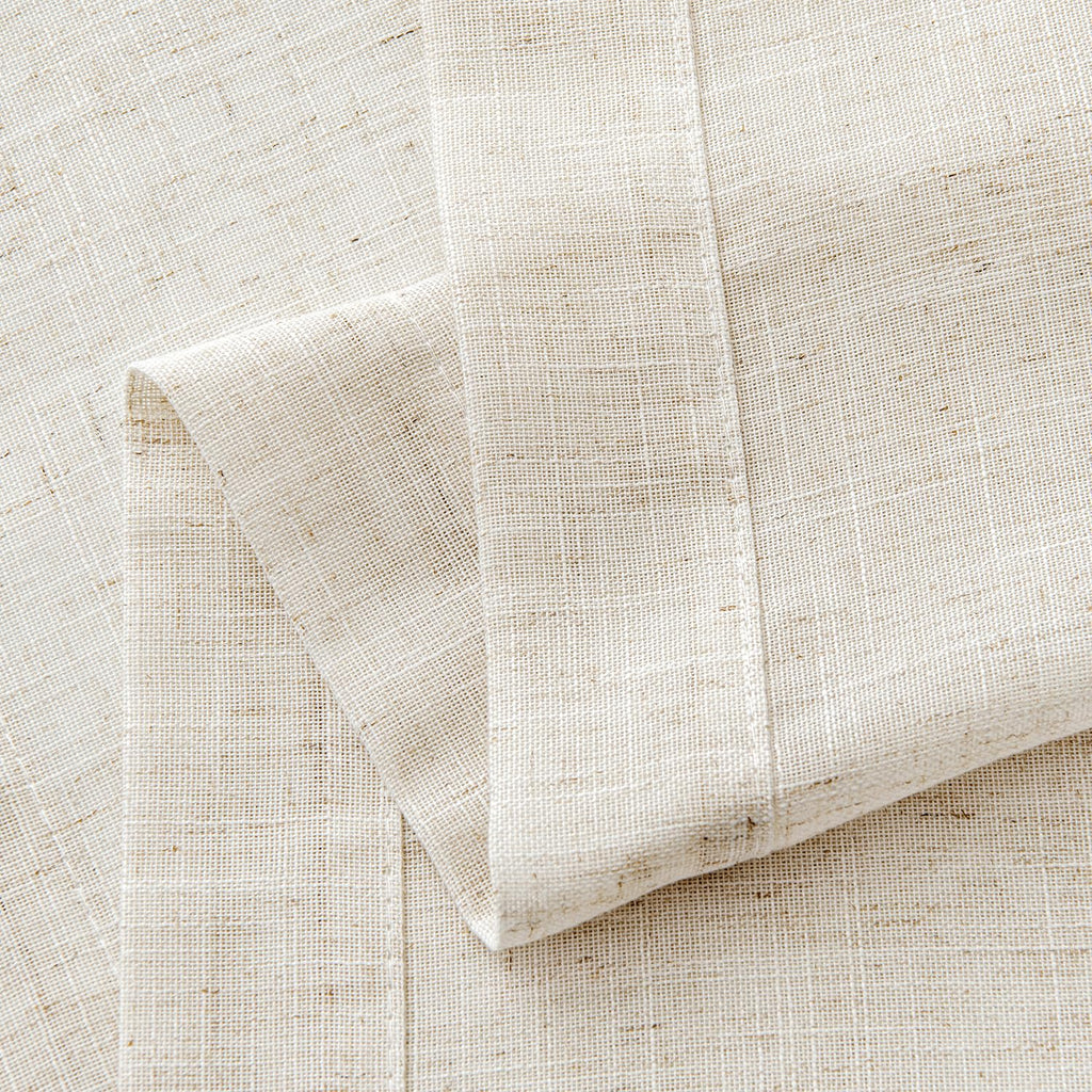 Linen Valance for Windows 2 Panels, Natural Ivory Rod Pocket Light Filtering Semi Sheer Soft Linen Window Treatment