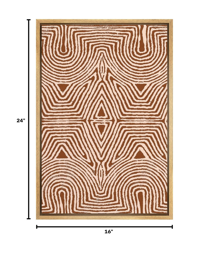 Framed Canvas Print Wall Art Symmetrical Triangle Tribal Print Geometric Shapes Illustrations Modern Art Minimalist