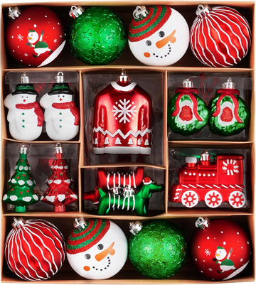Christmas Ball Ornaments Tree Decorations Set - Set of 60