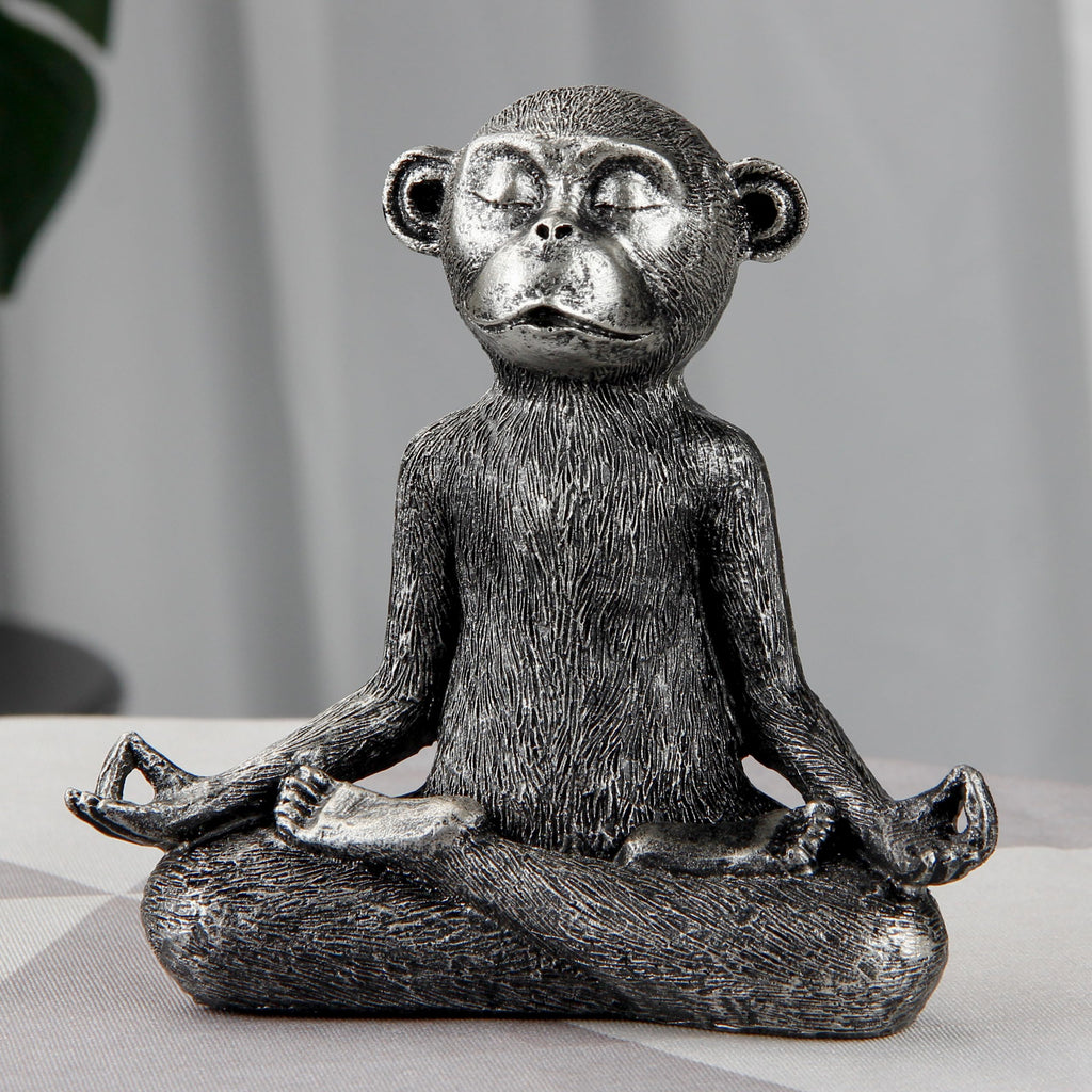 Monkey Meditation Yoga Decor Zen Monkey Statue Decoration