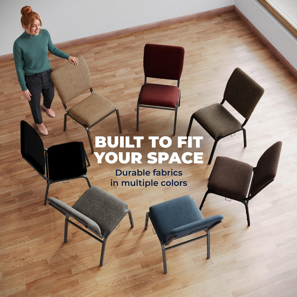 18.5" Wide Maroon Stacking Church Chair