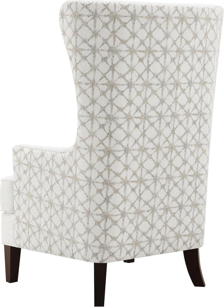 Home Furnishings - Pippin - Upholstered High Wingback Accent Chair with Brown Wood Legs, Track Arms, Removable