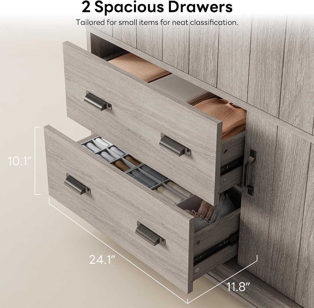 Wardrobe Closet, 70" Tall 4 Doors Large Wooden Closet with 2 Drawers, 3 Shelves Bedroom Armoire with Hanging Rod