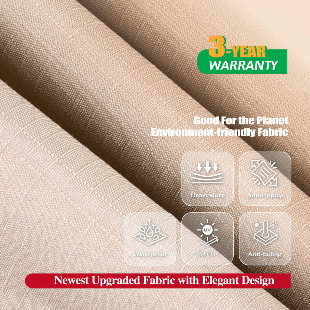 XL Round Patio Furniture Cover, Beige, 110"Dia x 27.5"H