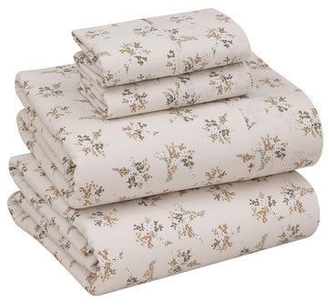 100% Cotton Percale King Sheets, King Size Sheets Set, Twin Spring