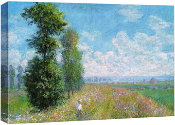 Meadow with Poplars by Claude Monet - Impressionist Modern Art - Canvas Art Home Art - 24x36 inches