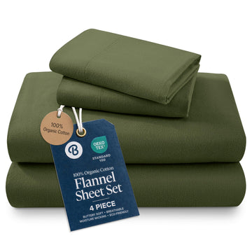 100% Organic Cotton Flannel Sheet Set (XL, Cypress)