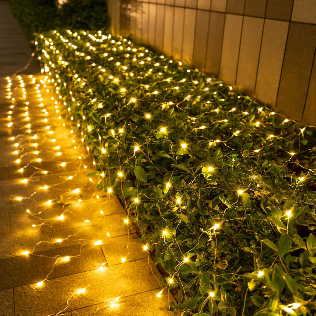 200 LED Christmas Net Lights, 6.5X 10FT Christmas Mesh Lights with 8 Modes, Connectable, Waterproof for Bushes Trees
