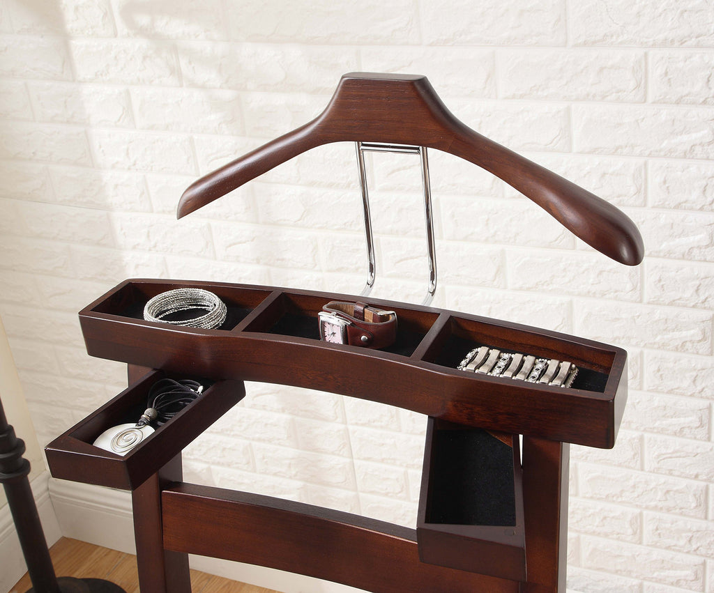 Manhatten Chair Valet VL36654 with Drawer, Hanger, Trouser Bar and Tie & Belt Bar, 19" W x 24" D x 43" H
