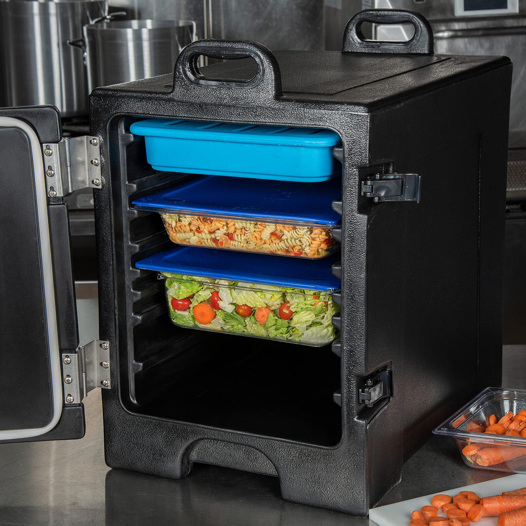 Cateraide Front Loading Insulated Food Pan Carrier, for Storage and Transport of Food, 5 Pan Capacity, 25.25" x