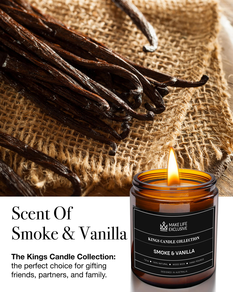 Scented Candles for Men - Smoke & Vanilla Scent
