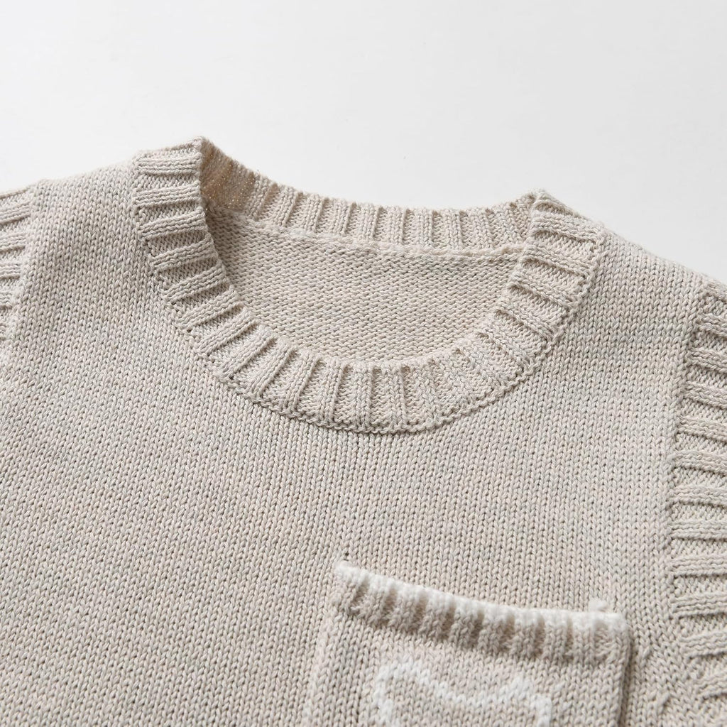 Infant Unisex 2pcs Knit Sweater Vest and Long Pants Set Tank Tops Pullover Knitwear Outfits