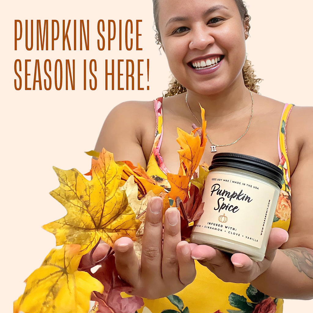 Pumpkin Spice Fall Candles, 9 oz Scented Soy Jar