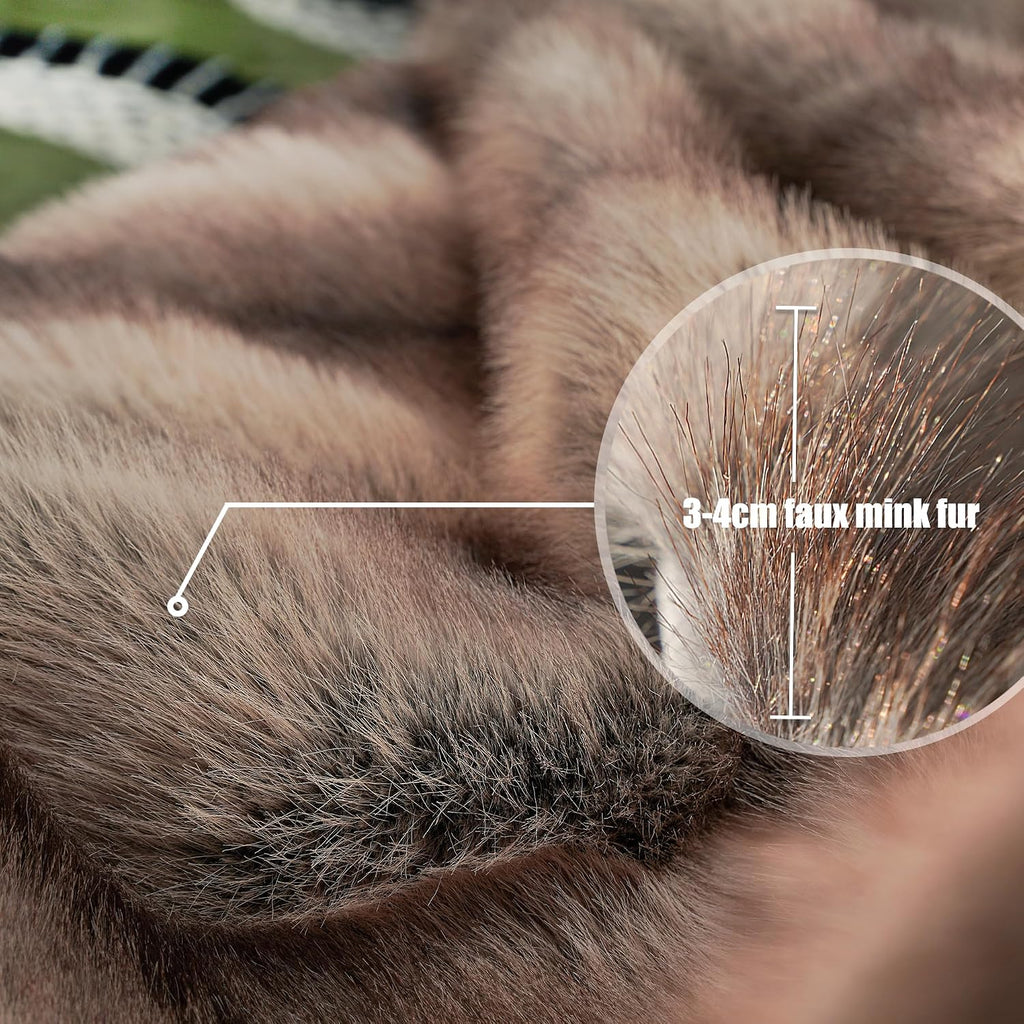 Faux Mink Fur Blanket Luxury Fur Throw Blanket Sofa Fluffy Blanket Super Warm Elegant Cozy Fuzzy Throw Blankets for