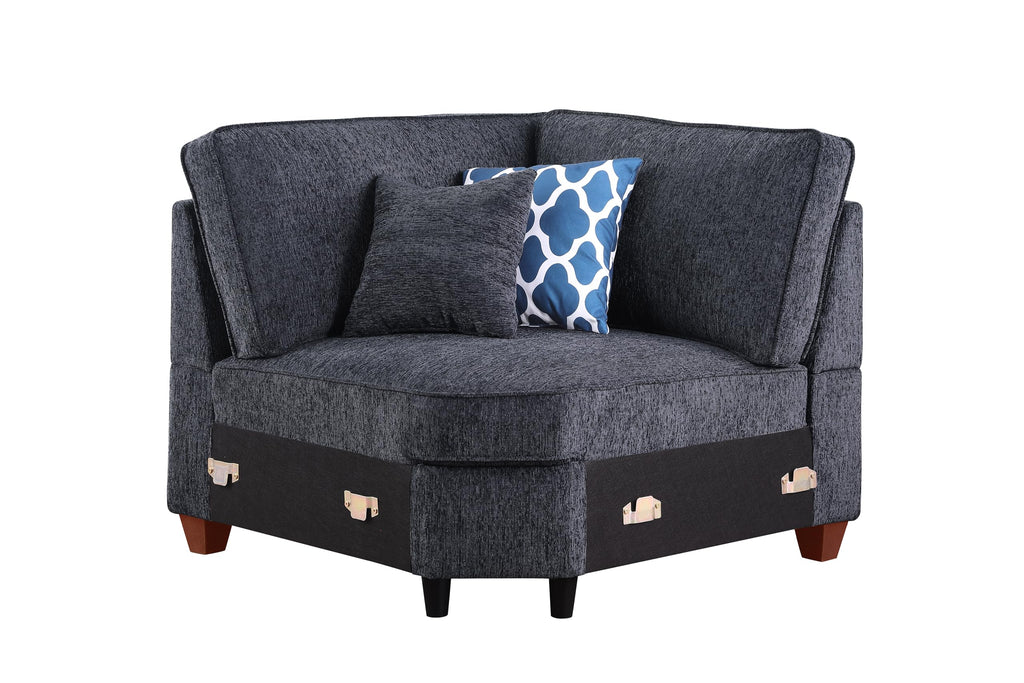 116" L-Shaped Sectional Couch with Movable Ottoman & 6 Throw Pillow, 7 Seat Chenille Upholstered Sectional Sofa W/Wide