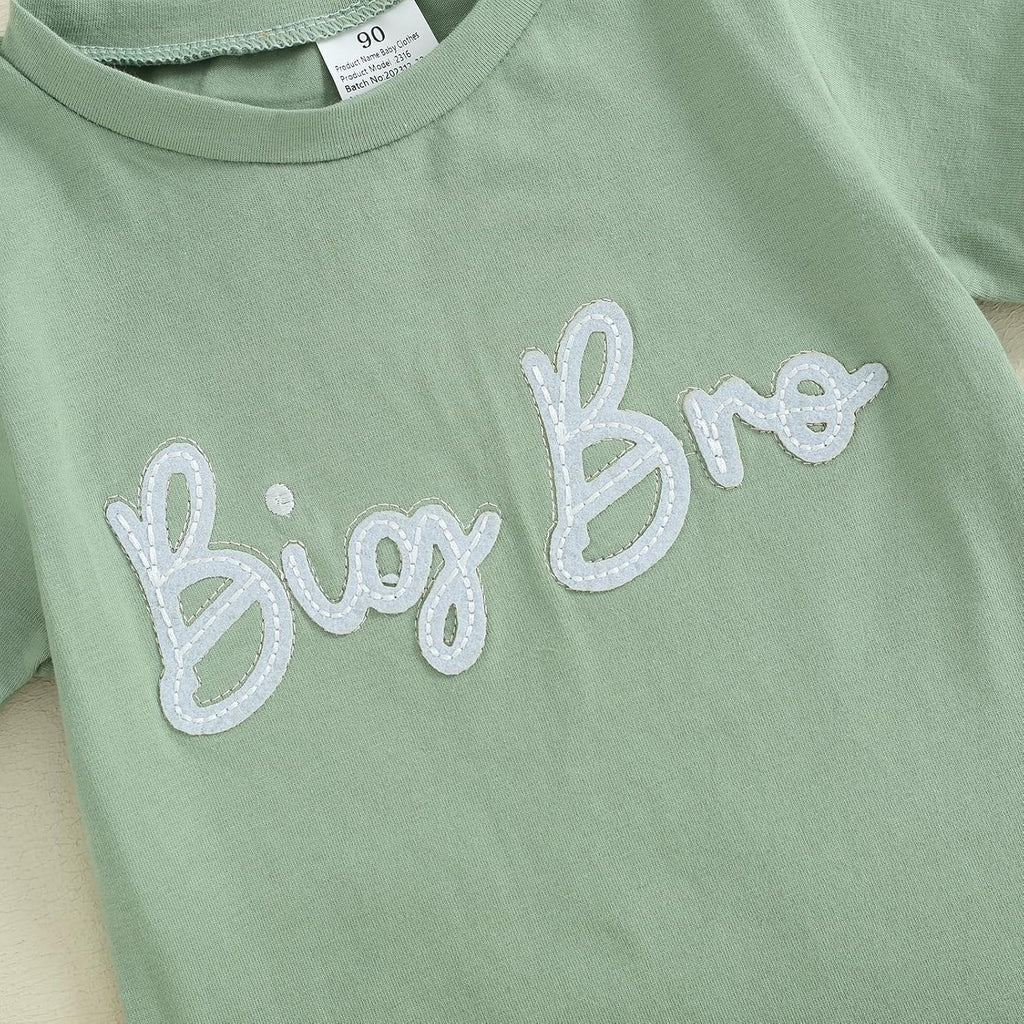Baby and Toddler Boy Girl Big Brother Little Sister Matching Outfits Short Sleeve T Shirt Shorts Summer Clothes