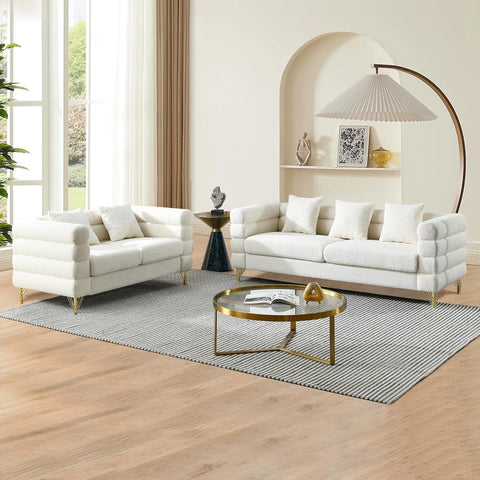 Mikibama Luxury Teddy Sofa Set for Living Room, Modern Decor Furniture Sectional Sofa