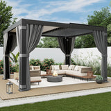 10x12 FT Louvered Pergola, Aluminum Outdoor Pergolas with Ad - Image 8