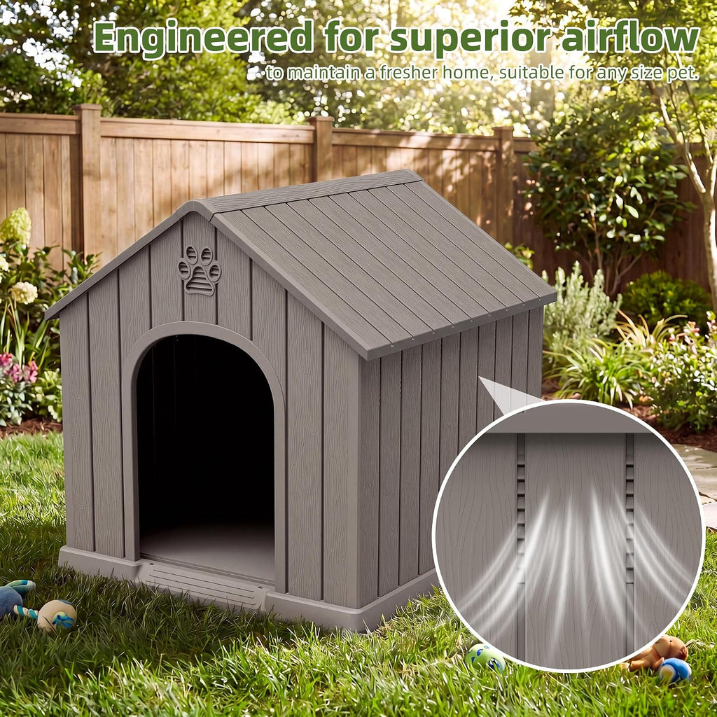 Large Dog House for Medium to Large Dogs - Sturdy Waterproof Doghouse for Indoor/Outdoor Use with Air Vents