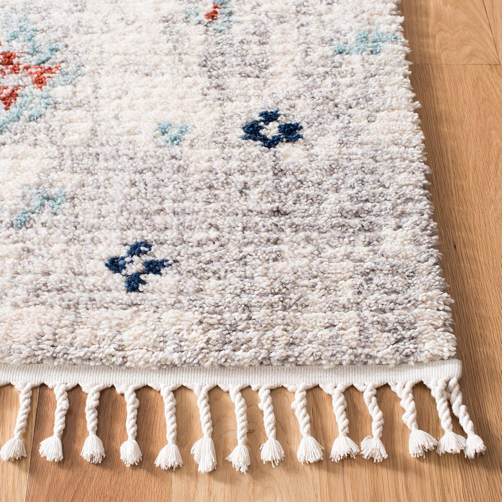 Morocco Collection Accent Rug, Ivory & Multi, Moroccan Boho Tribal Design, Non-Shedding & Easy Care, Ideal