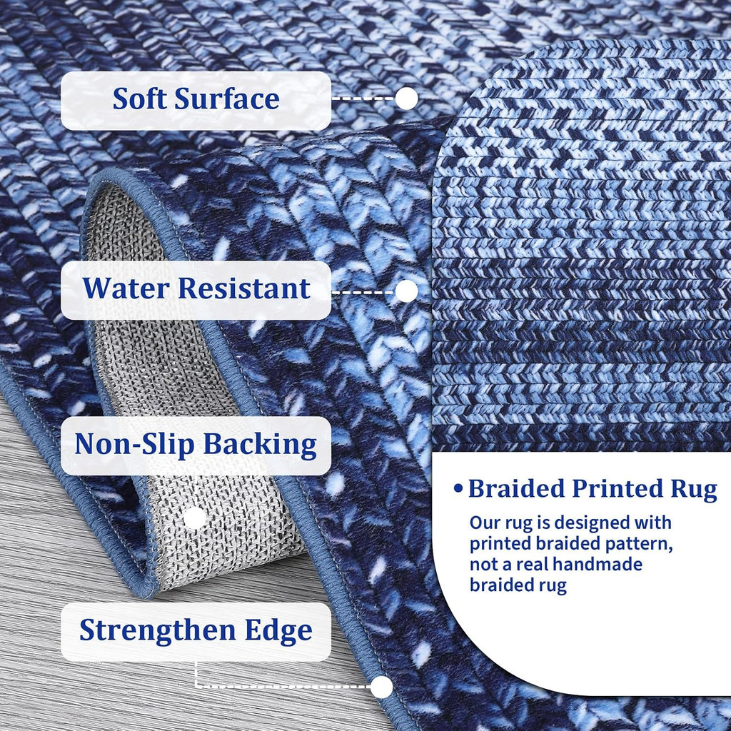 Entryway Rug 2x3 Small Bedroom Washable Rus with Rubber Backing