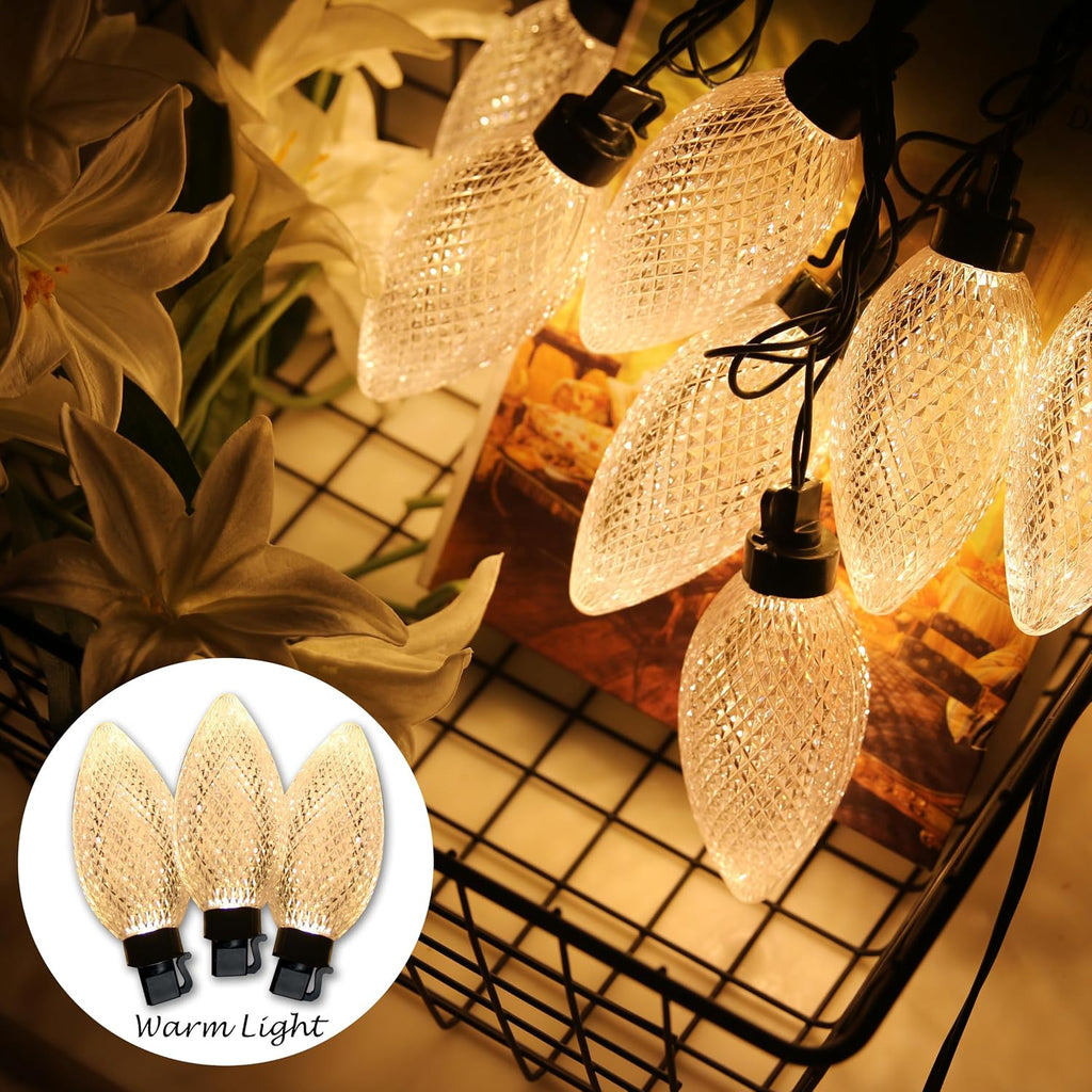 10PCS LED 24.6FT Christmas Pathway Lights Outdoor Multi & Warm