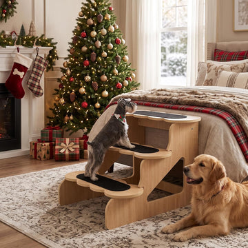 Wood Dog Stairs for Bed
