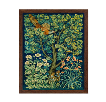 Art Vintage William Morris Poster - Retro Art Nouveau Print - Gift for Artist, Friend - Cock Pheasant, Tree, Flowers