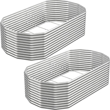 Raised Garden Bed Outdoor Upgrade Oval 2 Pack Tall 8x4FT, Galvanized Metal Garden Beds to Grow More in the Same