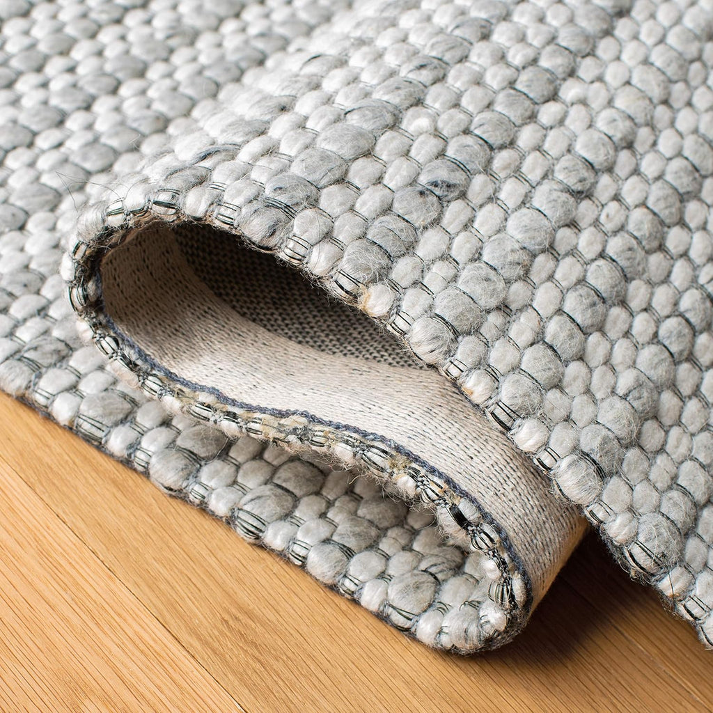 Marbella Area Rug - 9' x 12', Light Grey & Ivory, Flat Weave Wool Design