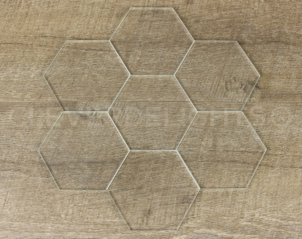 3" Hexagon Glass Tiles - 25 Pack - Clear