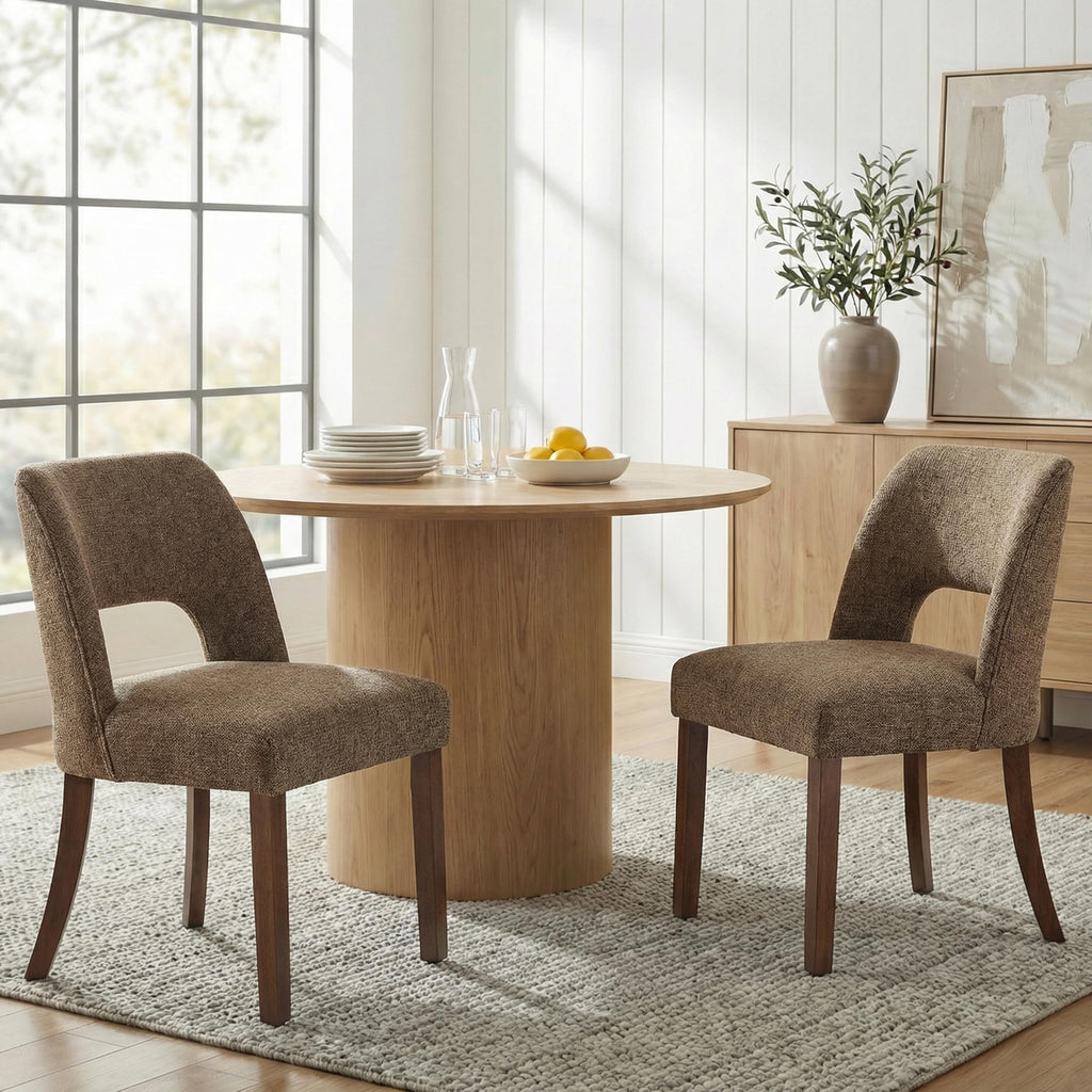 Wooden Set of 4 with Rubberwood Legs and Open Back