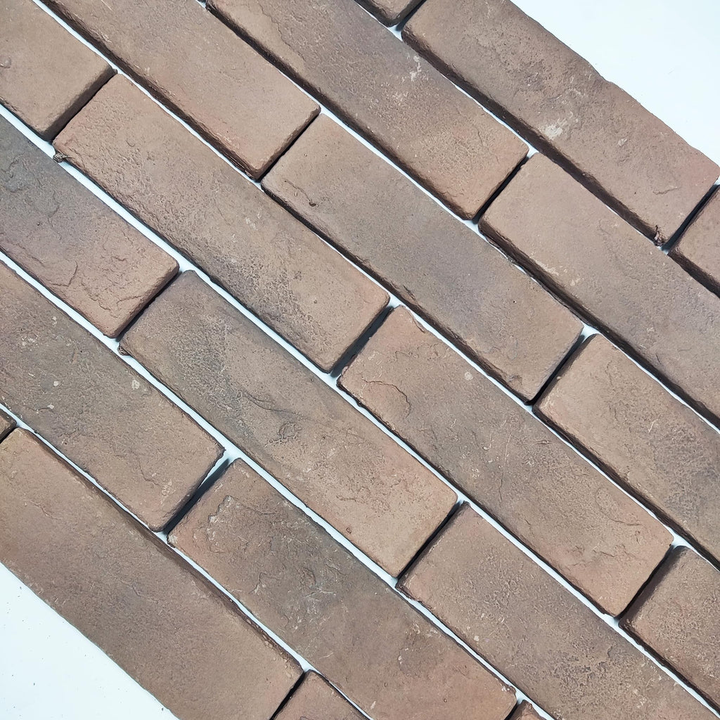 20 Pcs Brown Thin Wall Brick Veneers, 2.4in x 7.9in Backsplash, Fireplace, Living Room, Interior and Exterior Wall