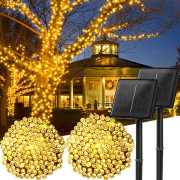 Solar String Lights Outdoor Waterproof, 2 Pack Total 400 LED