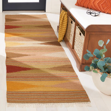 Kilim Collection Runner Rug - 2'3" x 8', Natural & Multi, Handmade Southwestern Tribal Wool, Ideal for High Traffic