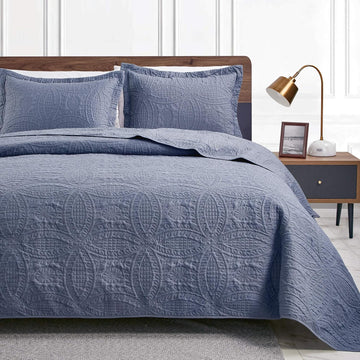 Quilts for Queen Bed Blue Bedspreads - Soft Bed Summer Lightweight Bedspread Comforter
