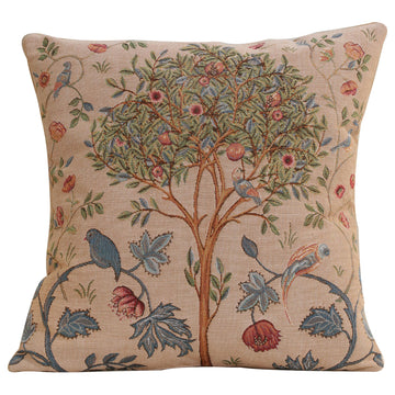 William Morris Kelmscott Tree Beige Tapestry Throw Pillow Cover 19 x 19 in