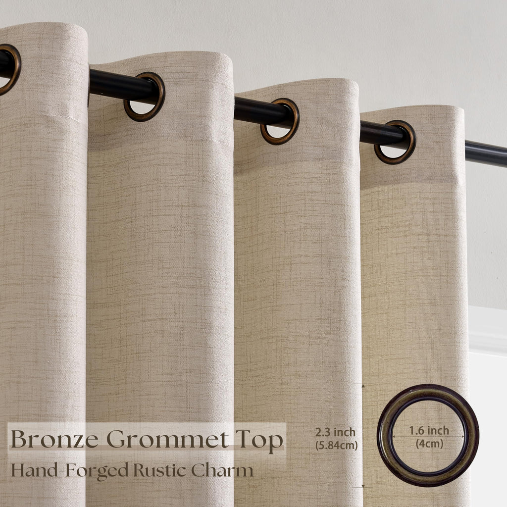 Flax Linen Curtains Extra Wide 100 Inch Wide 96 Inch Length 1 Panel