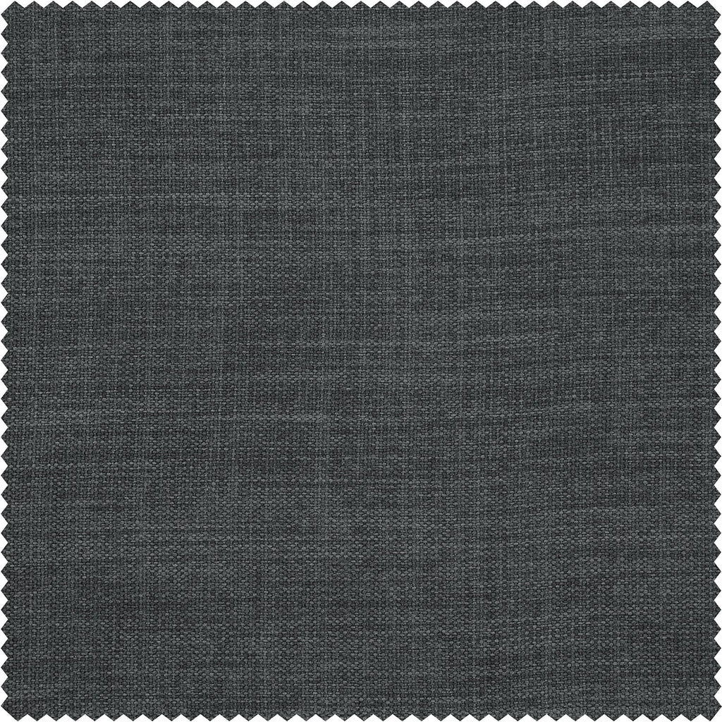 Faux Linen Pleated Curtains (1 Panel) - 25W x 108L, Dark Gravel