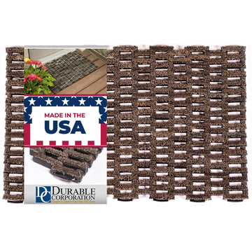 Dura-Rug Outdoor Entrance Mat, Recycled Fabric Tire-Link Doormat, Heavy Duty Dirt Trapping Door Mat, 20" x 30"
