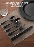 Black Silverware Set, 45-Piece Flatware Set Service for 8, Durable Stainless Steel