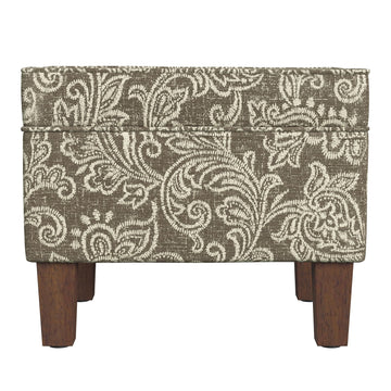 22" Dinah Collection Storage Ottoman - Brown Jacobean Print